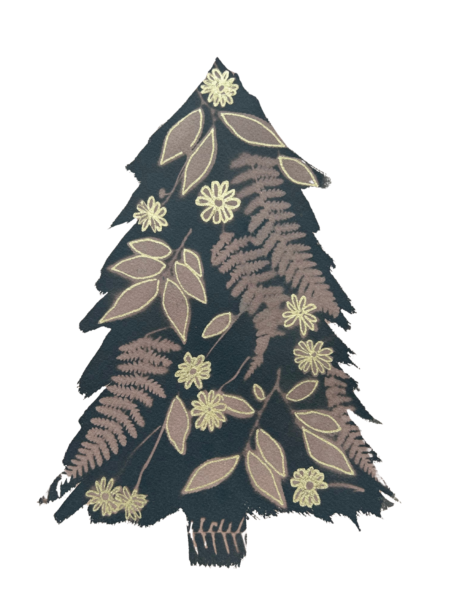 Tea Stained Christmas Tree Stationary